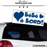 Sticker Bébé à Bord bleu avec un coeurs 