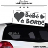 Sticker Bébé à Bord gris dark avec Coeurs - Securité enfant voiture
