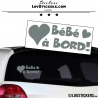 Sticker Bébé à Bord gris avec Coeus! - Securité enfant voiture