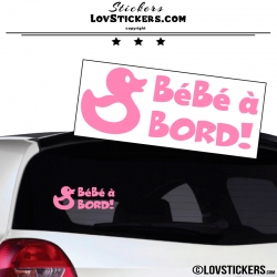 Sticker Bébé à Bord Canard! - Securité enfant voiture