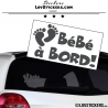 Sticker Bébé à Bord gris dark - Pieds de Bébé - Securité enfant voiture
