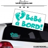 Sticker Bébé à Bord menthe - Pieds de Bébé - Securité enfant voiture