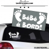 Sticker Bébé à Bord blanc avec paire de pieds de Bébé