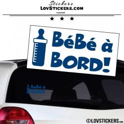 Sticker Bébé à Bord! - Biberon - Securité enfant voiture