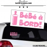 Sticker Bébé à Bord! - Biberon - Securité enfant voiture