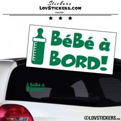 Sticker Bébé à Bord! - Biberon - Securité enfant voiture