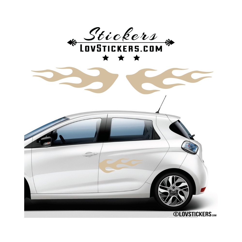2 Stickers Flamme pour decoration Voiture 2 Stickers Flamme pour decoration Voiture
