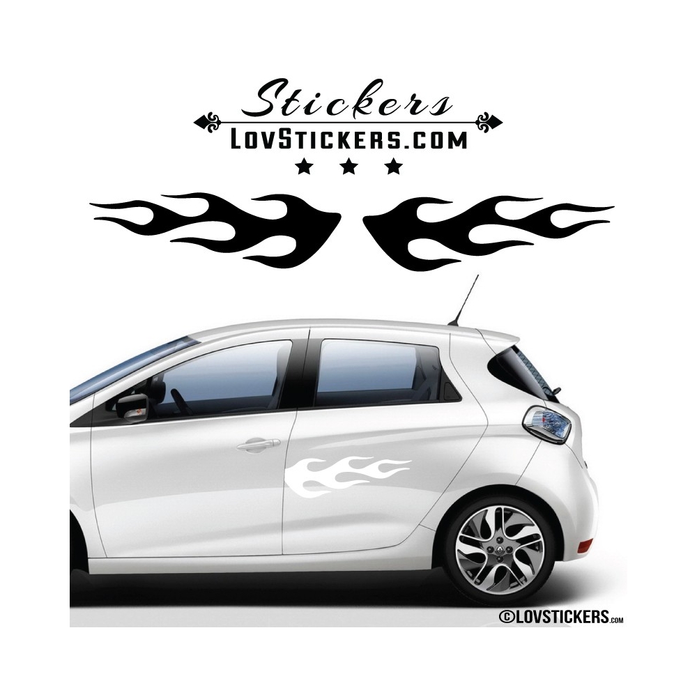 2 Stickers Flamme pour decoration Voiture 2 Stickers Flamme pour decoration Voiture