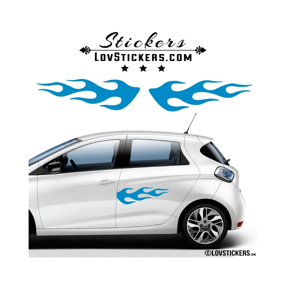 2 Stickers Flamme pour decoration Voiture 2 Stickers Flamme pour decoration Voiture