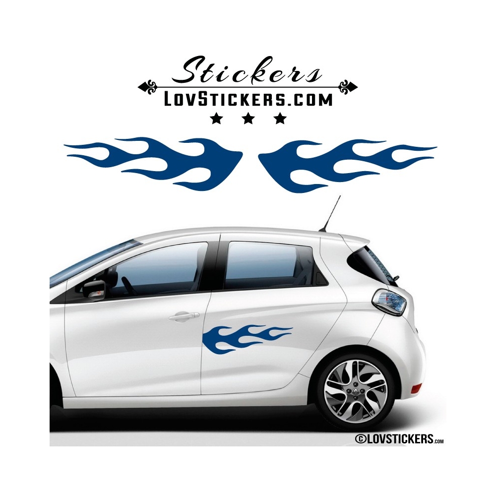 2 Stickers Flamme pour decoration Voiture 2 Stickers Flamme pour decoration Voiture