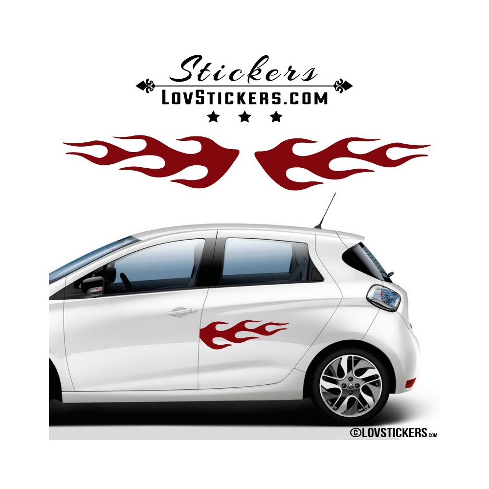 2 Stickers Flamme pour decoration Voiture 2 Stickers Flamme pour decoration Voiture
