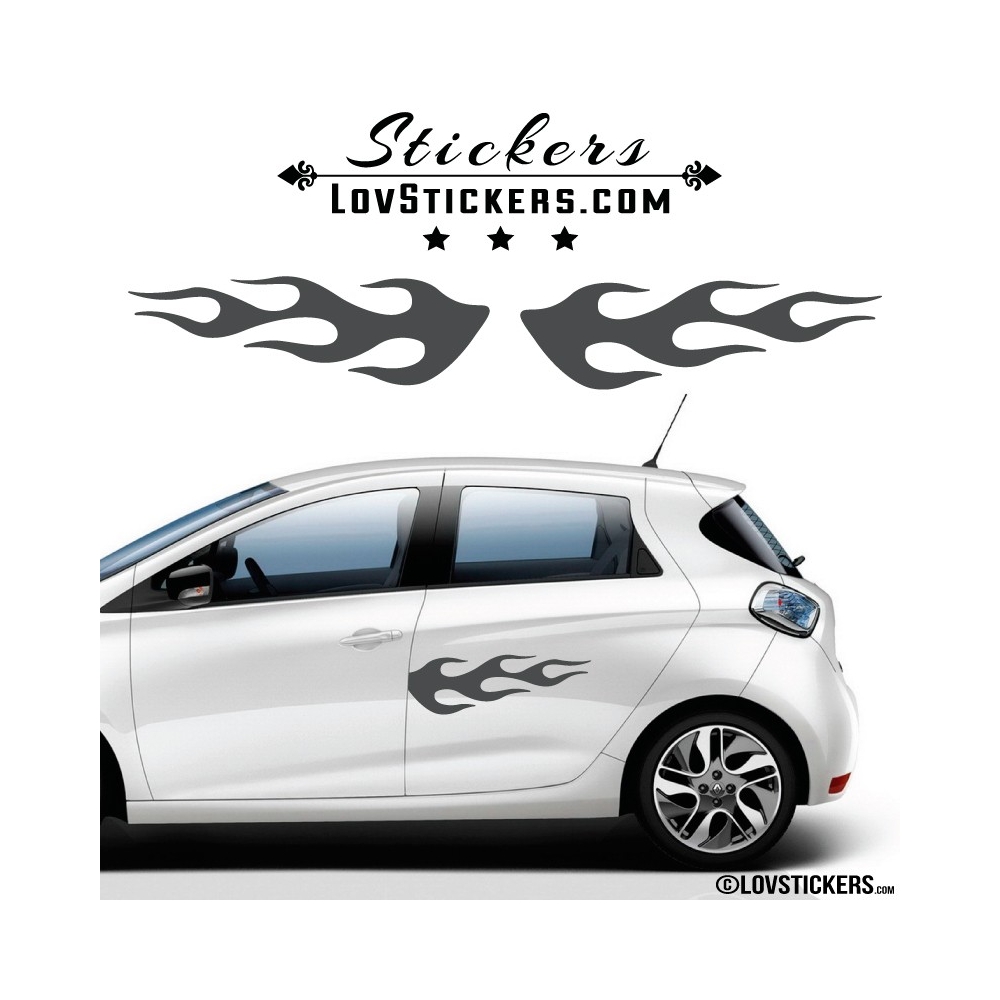 2 Stickers Flamme pour decoration Voiture 2 Stickers Flamme pour decoration Voiture