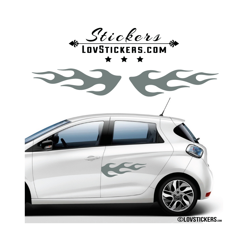 2 Stickers Flamme pour decoration Voiture 2 Stickers Flamme pour decoration Voiture