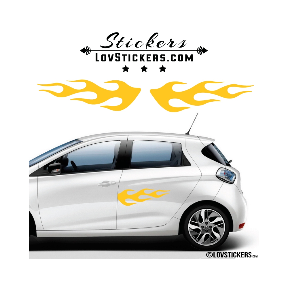 2 Stickers Flamme pour decoration Voiture 2 Stickers Flamme pour decoration Voiture