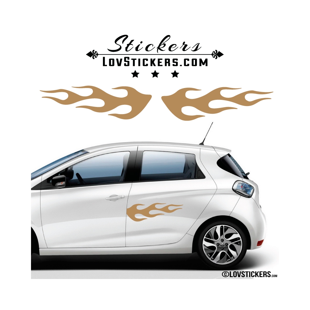 2 Stickers Flamme pour decoration Voiture 2 Stickers Flamme pour decoration Voiture