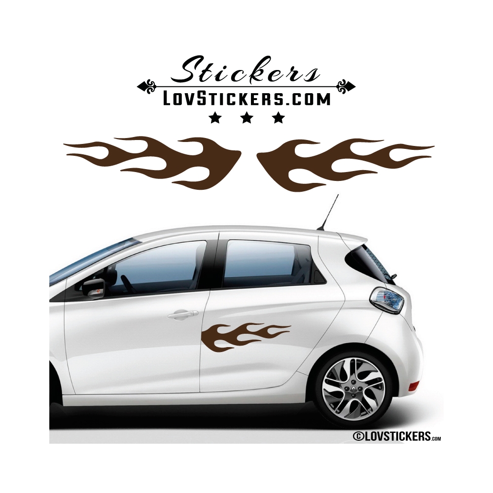 2 Stickers Flamme pour decoration Voiture 2 Stickers Flamme pour decoration Voiture