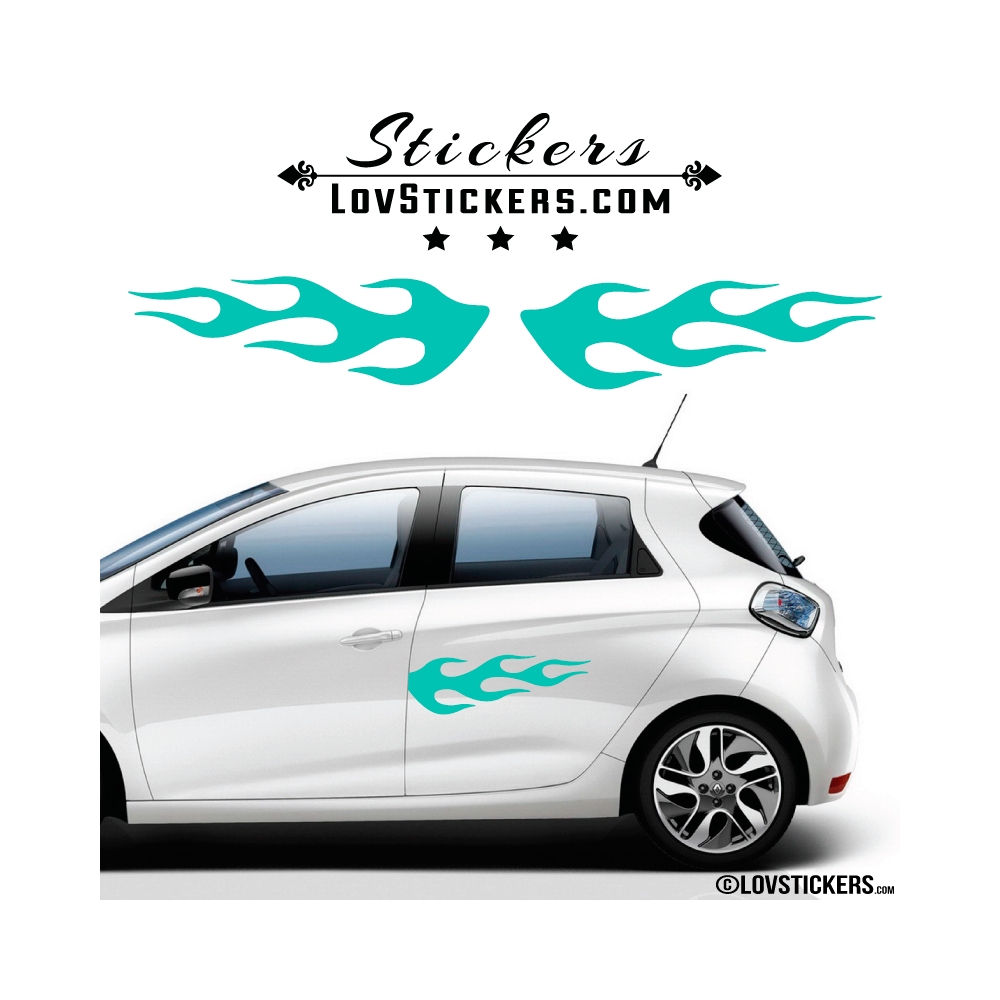 2 Stickers Flamme pour decoration Voiture 2 Stickers Flamme pour decoration Voiture