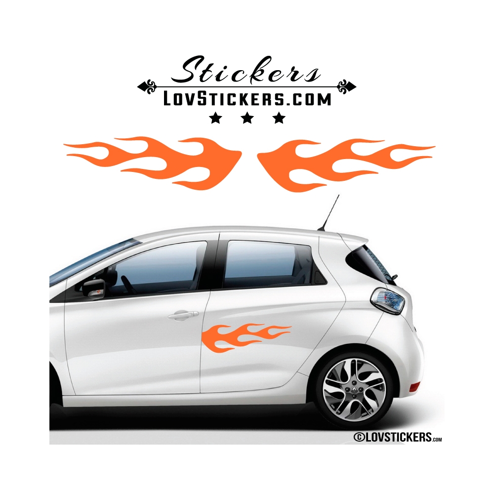 2 Stickers Flamme pour decoration Voiture 2 Stickers Flamme pour decoration Voiture