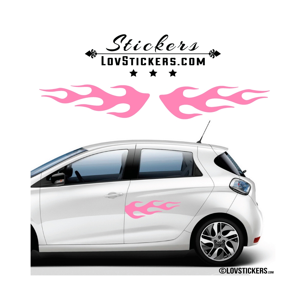 2 Stickers Flamme pour decoration Voiture 2 Stickers Flamme pour decoration Voiture