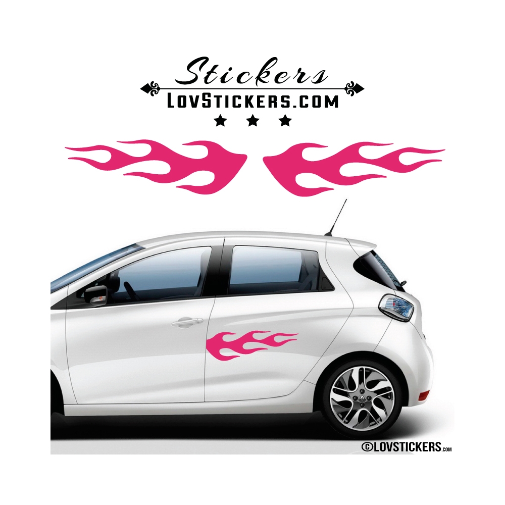 2 Stickers Flamme pour decoration Voiture 2 Stickers Flamme pour decoration Voiture