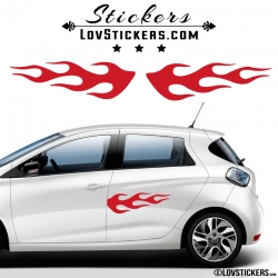 2 Stickers Flamme pour decoration Voiture