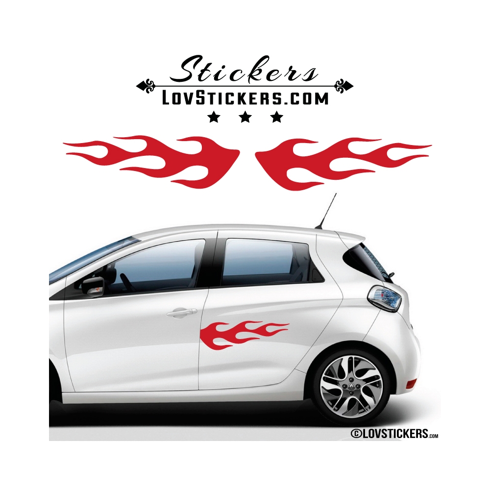 2 Stickers Flamme pour decoration Voiture 2 Stickers Flamme pour decoration Voiture