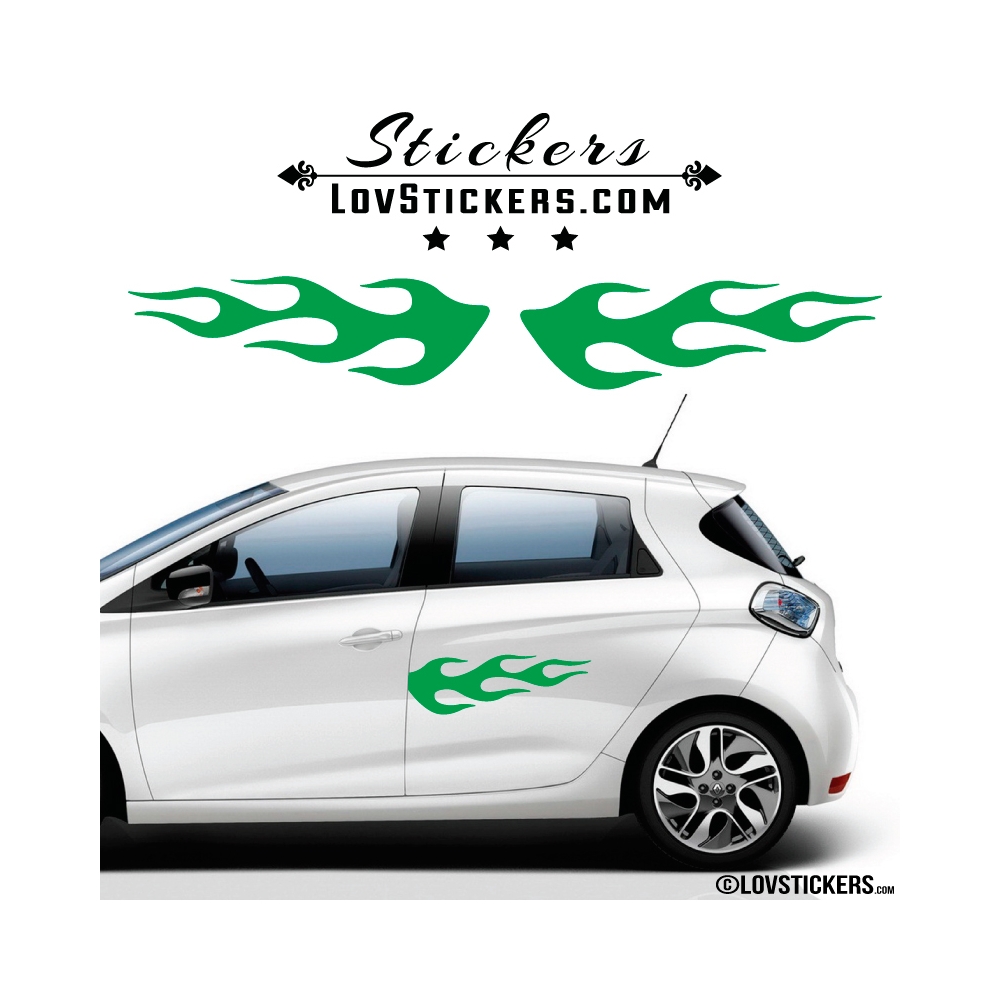 2 Stickers Flamme pour decoration Voiture 2 Stickers Flamme pour decoration Voiture