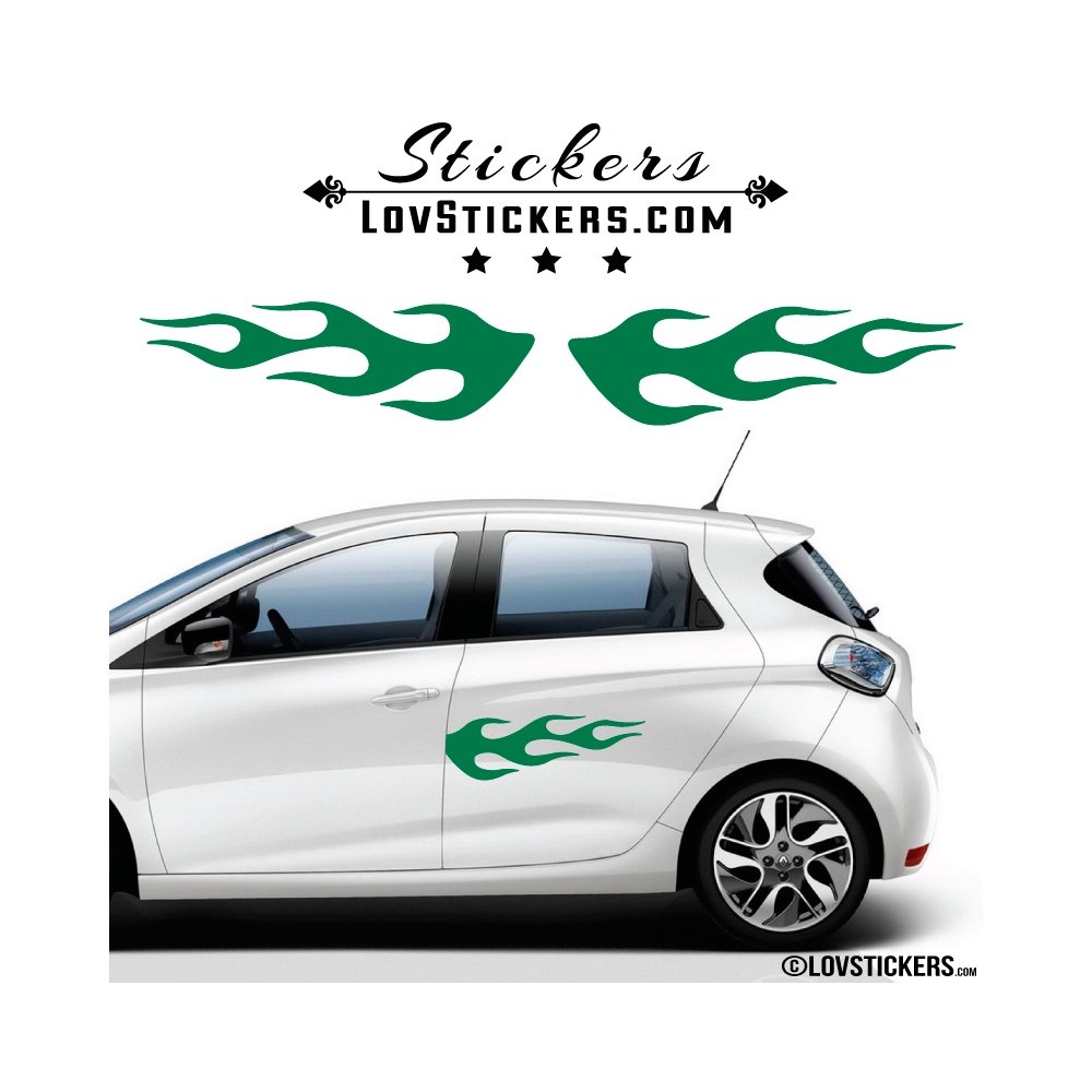 2 Stickers Flamme pour decoration Voiture 2 Stickers Flamme pour decoration Voiture