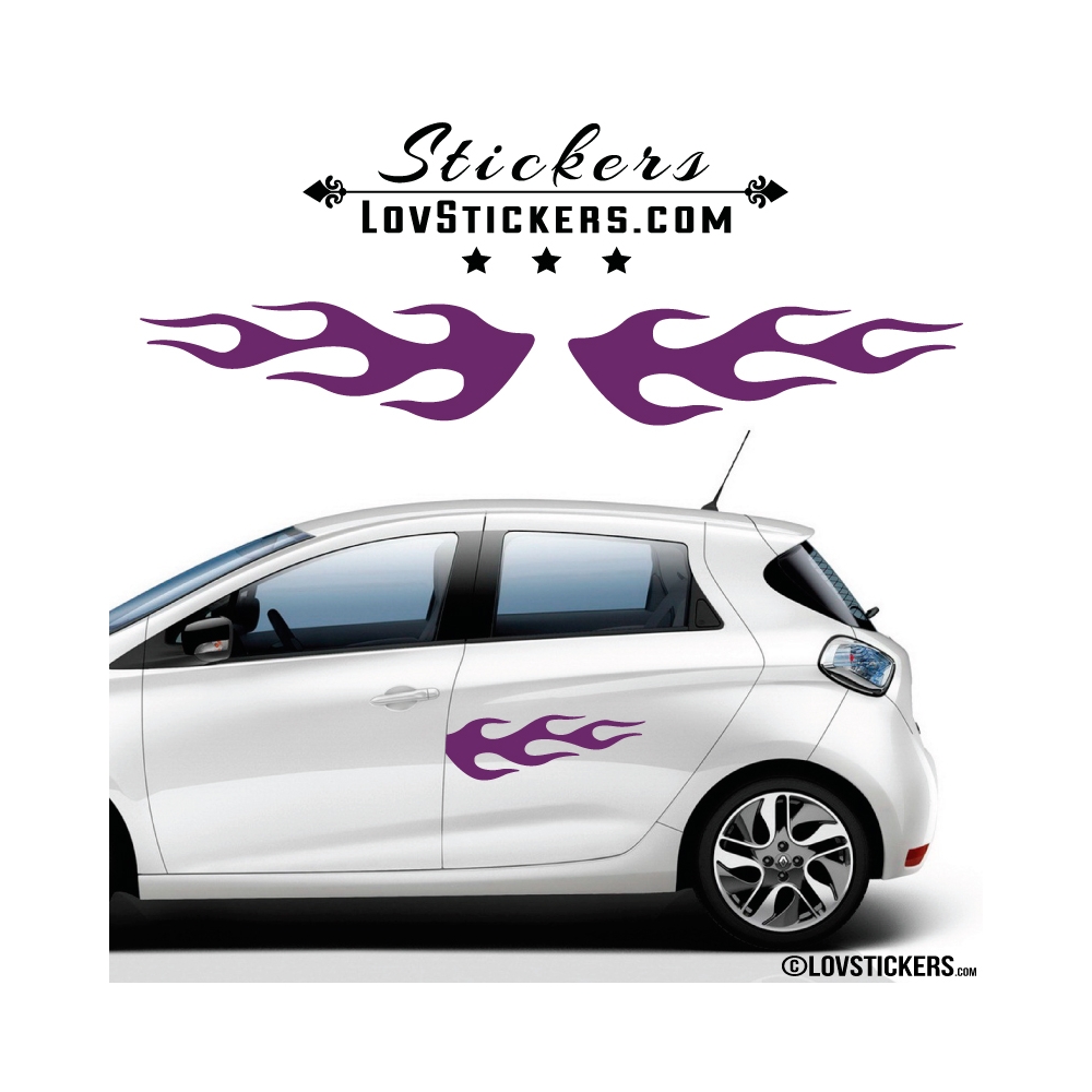 2 Stickers Flamme pour decoration Voiture 2 Stickers Flamme pour decoration Voiture