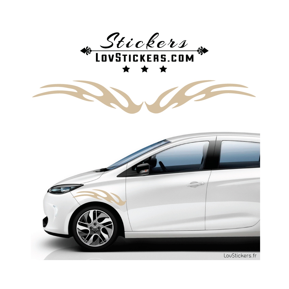 2 Stickers Flamme Tuning Voiture - Stickers Decoration 2 Stickers Flamme Tuning Voiture - Stickers Decoration