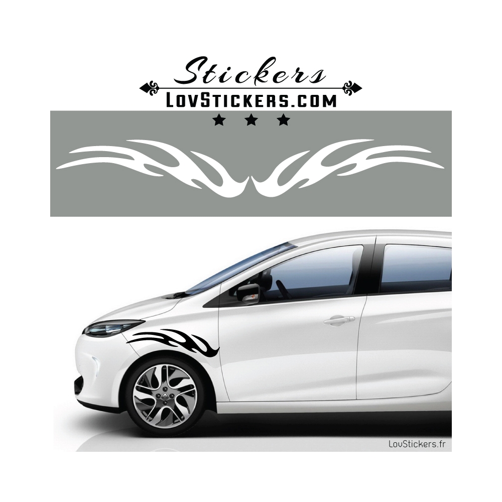 2 Stickers Flamme Tuning Voiture - Stickers Decoration 2 Stickers Flamme Tuning Voiture - Stickers Decoration