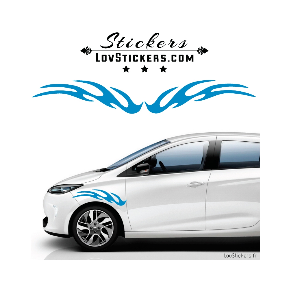 2 Stickers Flamme Tuning Voiture - Stickers Decoration 2 Stickers Flamme Tuning Voiture - Stickers Decoration