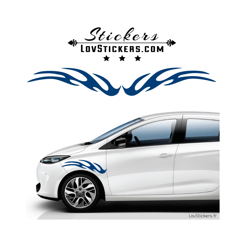 2 Stickers Flamme Tuning Voiture - Stickers Decoration 2 Stickers Flamme Tuning Voiture - Stickers Decoration