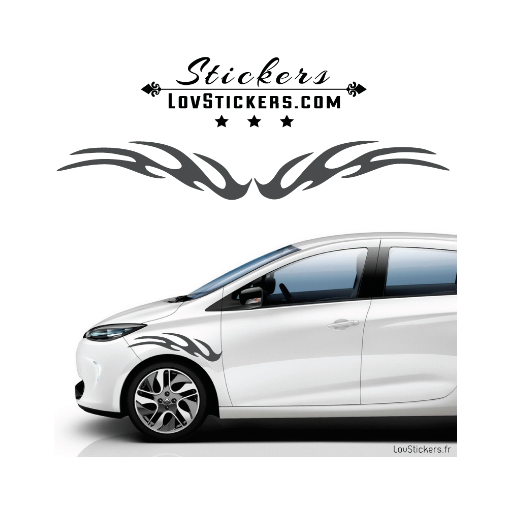 2 Stickers Flamme Tuning Voiture - Stickers Decoration 2 Stickers Flamme Tuning Voiture - Stickers Decoration