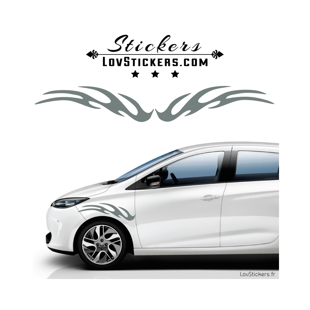 2 Stickers Flamme Tuning Voiture - Stickers Decoration 2 Stickers Flamme Tuning Voiture - Stickers Decoration