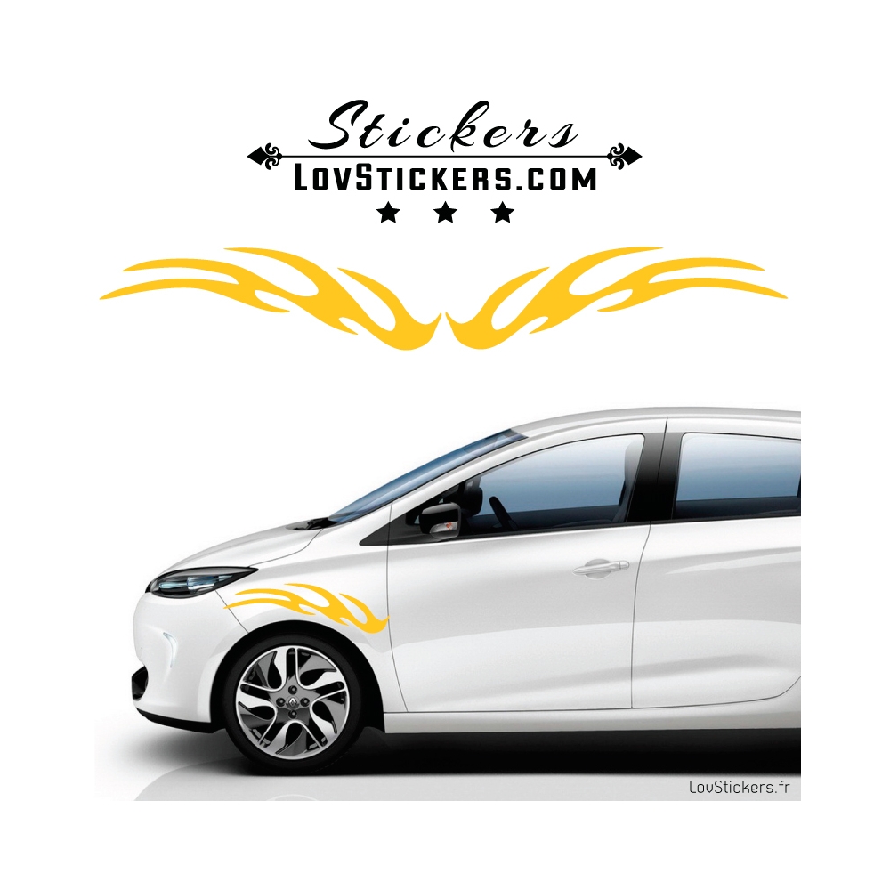 2 Stickers Flamme Tuning Voiture - Stickers Decoration 2 Stickers Flamme Tuning Voiture - Stickers Decoration