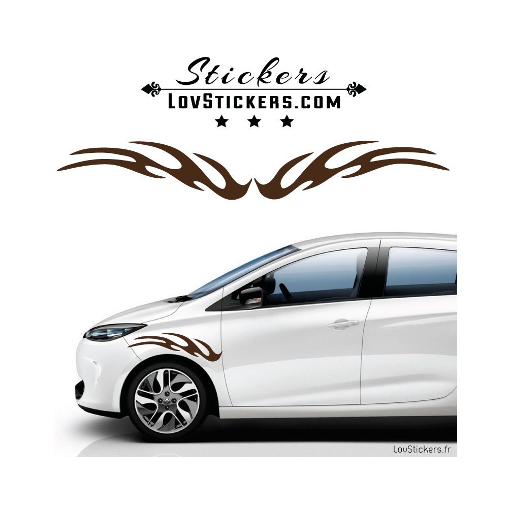 2 Stickers Flamme Tuning Voiture - Stickers Decoration 2 Stickers Flamme Tuning Voiture - Stickers Decoration