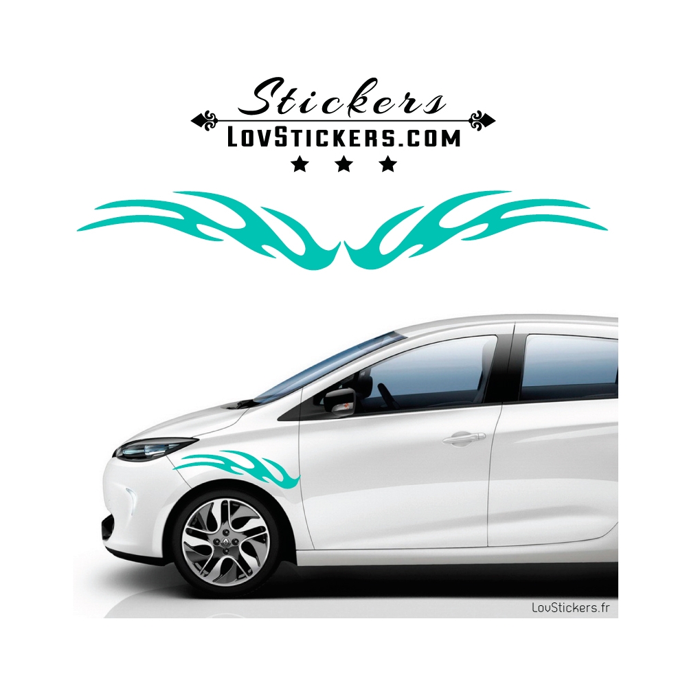 2 Stickers Flamme Tuning Voiture - Stickers Decoration 2 Stickers Flamme Tuning Voiture - Stickers Decoration