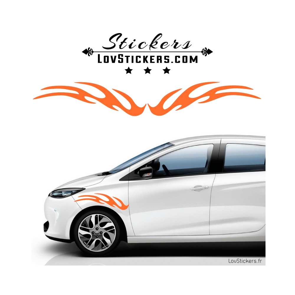 2 Stickers Flamme Tuning Voiture - Stickers Decoration 2 Stickers Flamme Tuning Voiture - Stickers Decoration