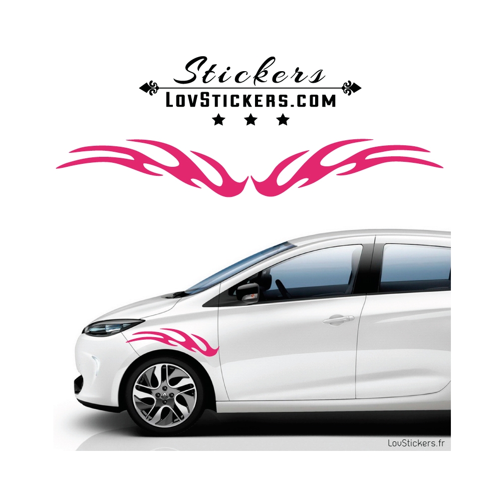 2 Stickers Flamme Tuning Voiture - Stickers Decoration 2 Stickers Flamme Tuning Voiture - Stickers Decoration