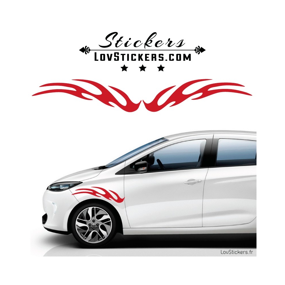 2 Stickers Flamme Tuning Voiture - Stickers Decoration 2 Stickers Flamme Tuning Voiture - Stickers Decoration