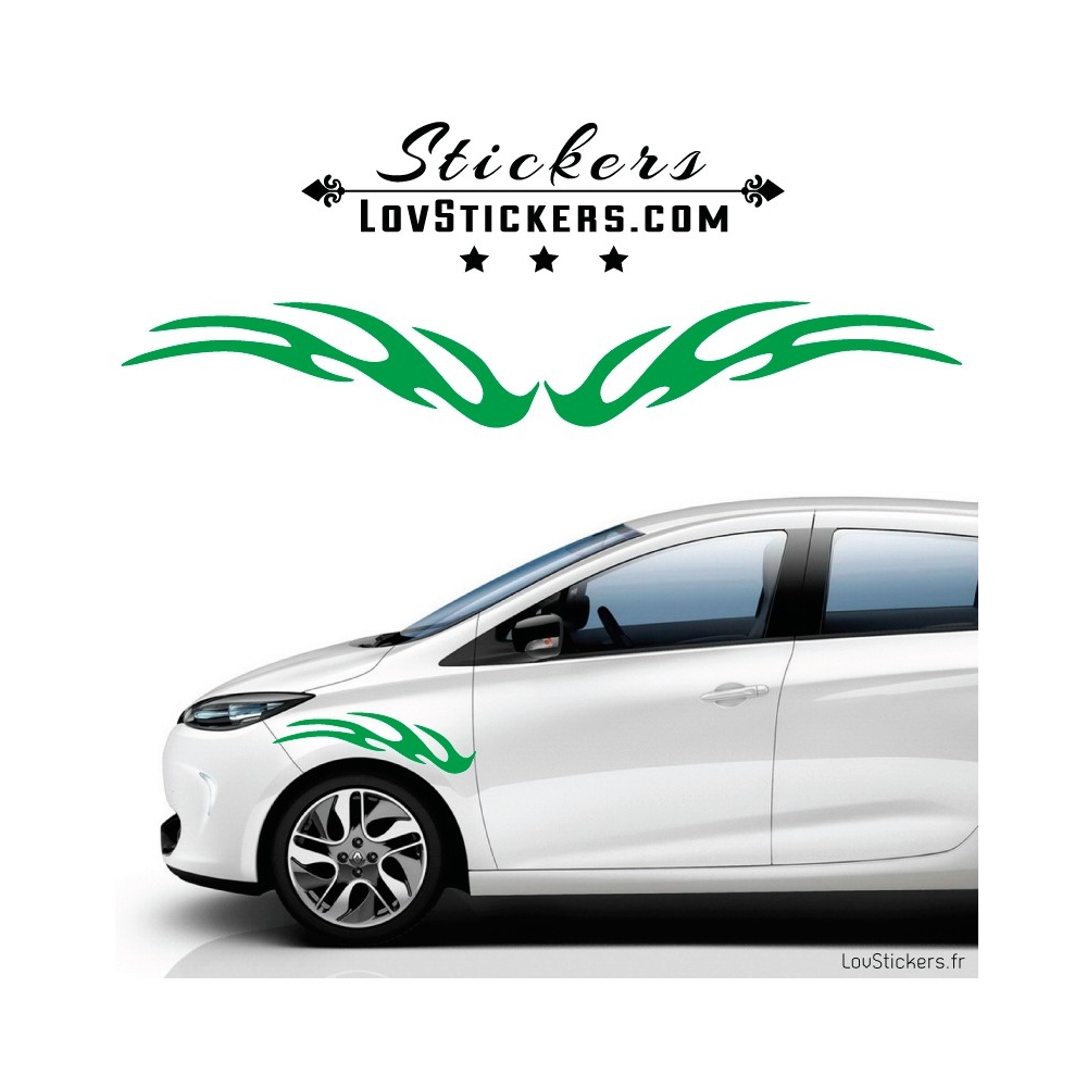 2 Stickers Flamme Tuning Voiture - Stickers Decoration 2 Stickers Flamme Tuning Voiture - Stickers Decoration