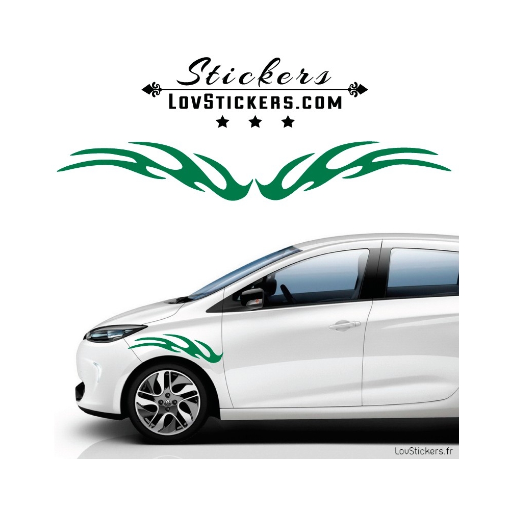 2 Stickers Flamme Tuning Voiture - Stickers Decoration 2 Stickers Flamme Tuning Voiture - Stickers Decoration