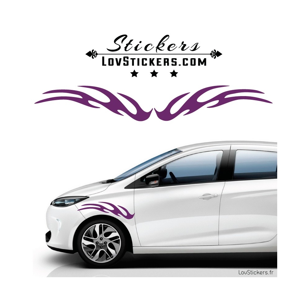 2 Stickers Flamme Tuning Voiture - Stickers Decoration 2 Stickers Flamme Tuning Voiture - Stickers Decoration