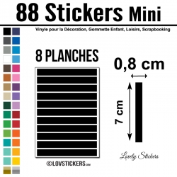 88 Stickers Ligne 0,8cm - Décoration Gommette Loisirs - Vinyle Repositionnable