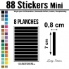 88 Stickers Ligne 0,8cm - Décoration Gommette Loisirs - Vinyle Repositionnable