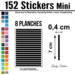 152 Stickers Ligne 0,4cm - Décoration Gommette Loisirs - Vinyle Repositionnable