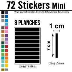 72 Stickers Ligne 1cm - Décoration Gommette Loisirs - Vinyle Repositionnable