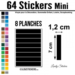 64 Stickers Ligne 1,2cm - Décoration Gommette Loisirs - Vinyle Repositionnable