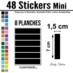 48 Stickers Ligne 1,5cm - Décoration Gommette Loisirs - Vinyle Repositionnable